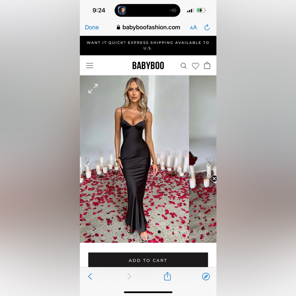 BabyBoo Fashion Black Satin formal down, size Xs.
